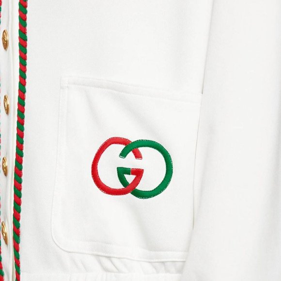 Gucci GG Technical Jersey Cardigan in White NEW W TAGS - Picture 10 of 10